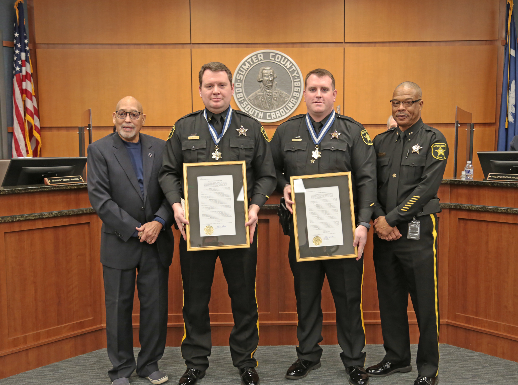 Jan 26 2022 Council honors Sumter Sheriffs deputies Medal of Valor 1